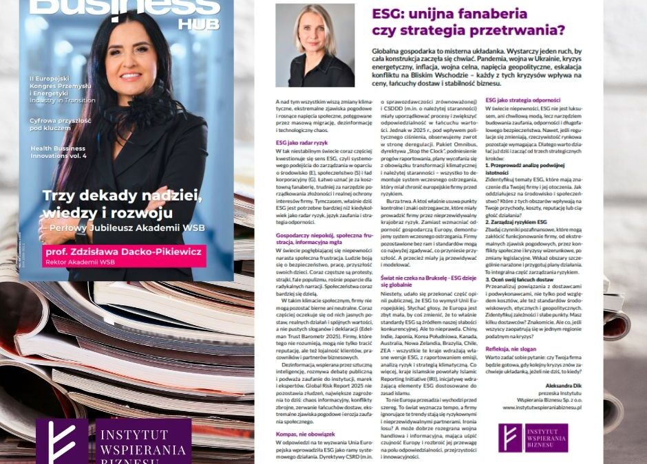 ESG: Unijna fanaberia czy strategia przetrwania?
